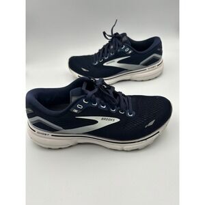 Brooks Ghost 15 Navy Blue Silver Running Shoes Womens 9 Medium 1203801B450